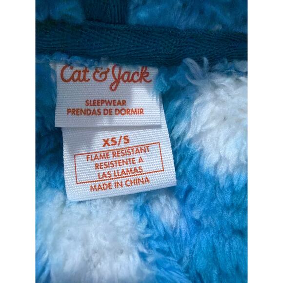 Cat & Jack Kids Blue & White Oversize Wearable Blanket Hoodie Size XS/S - Picture 3 of 5